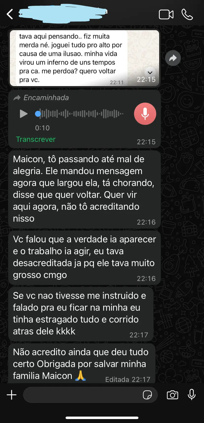 Depoimento reencontro